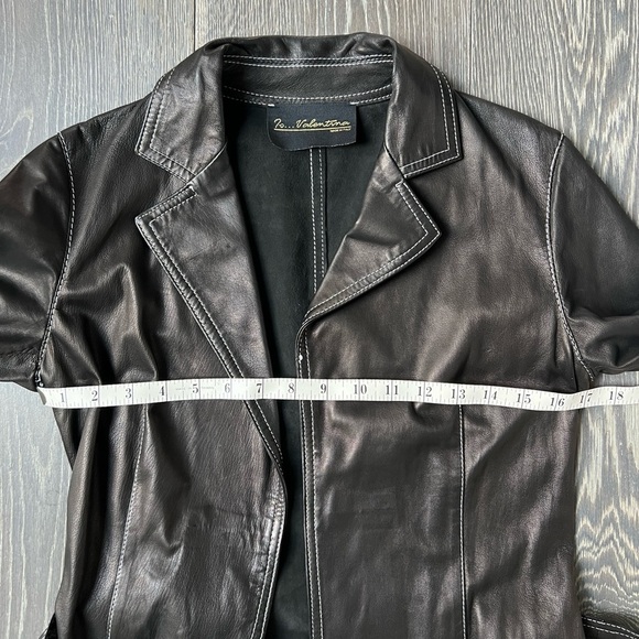 Valentina Leather Blazer Jacket made in Italy. Women’s Size 38/small brown/black - Picture 8 of 11